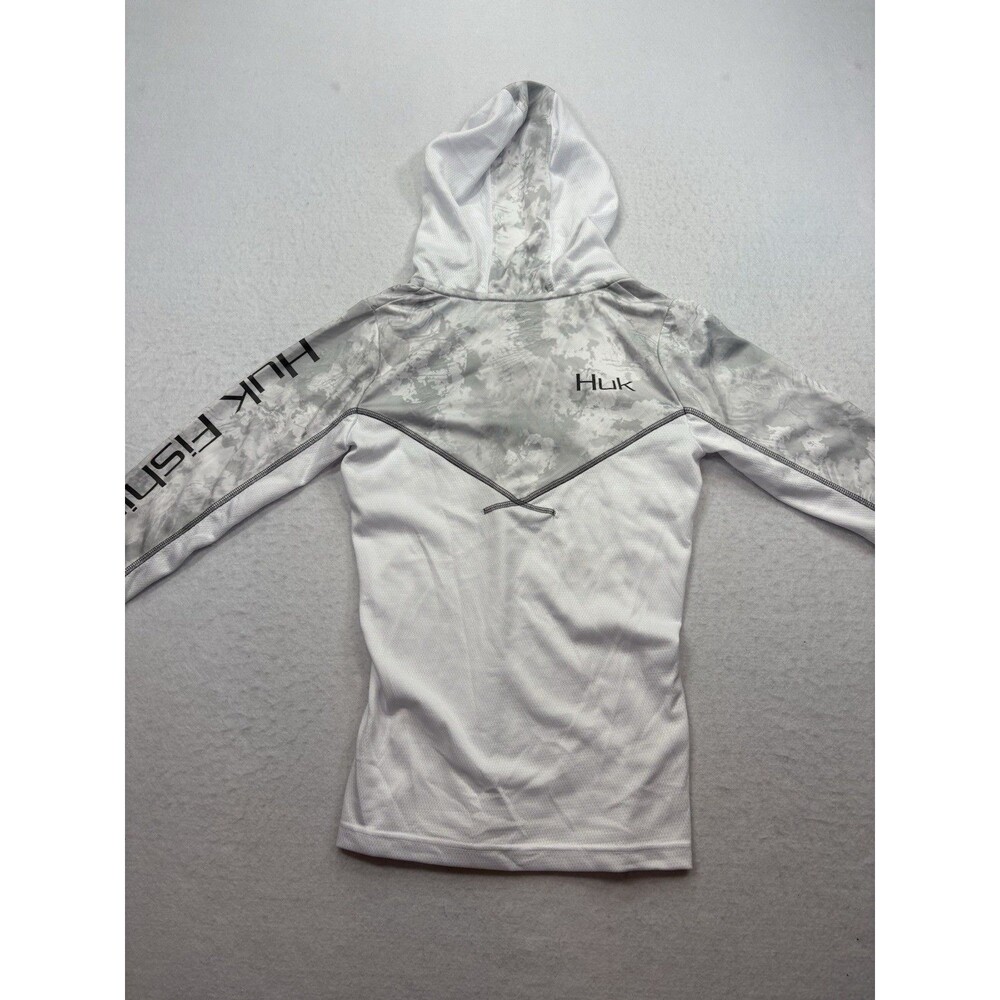 Huk Women Icon X 1/4 Zip Performance Fishing Hoodie White Gray Camo XS NWOT - Picture 5 of 9